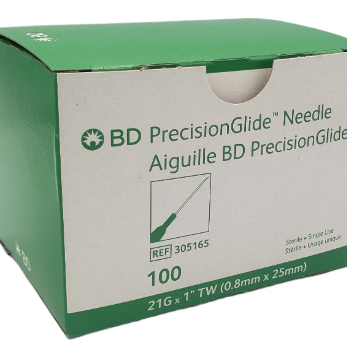 305165 needle for b12 injection 21G x 1" - BD PrecisionGlide Needle, Regular Bevel, 21g x