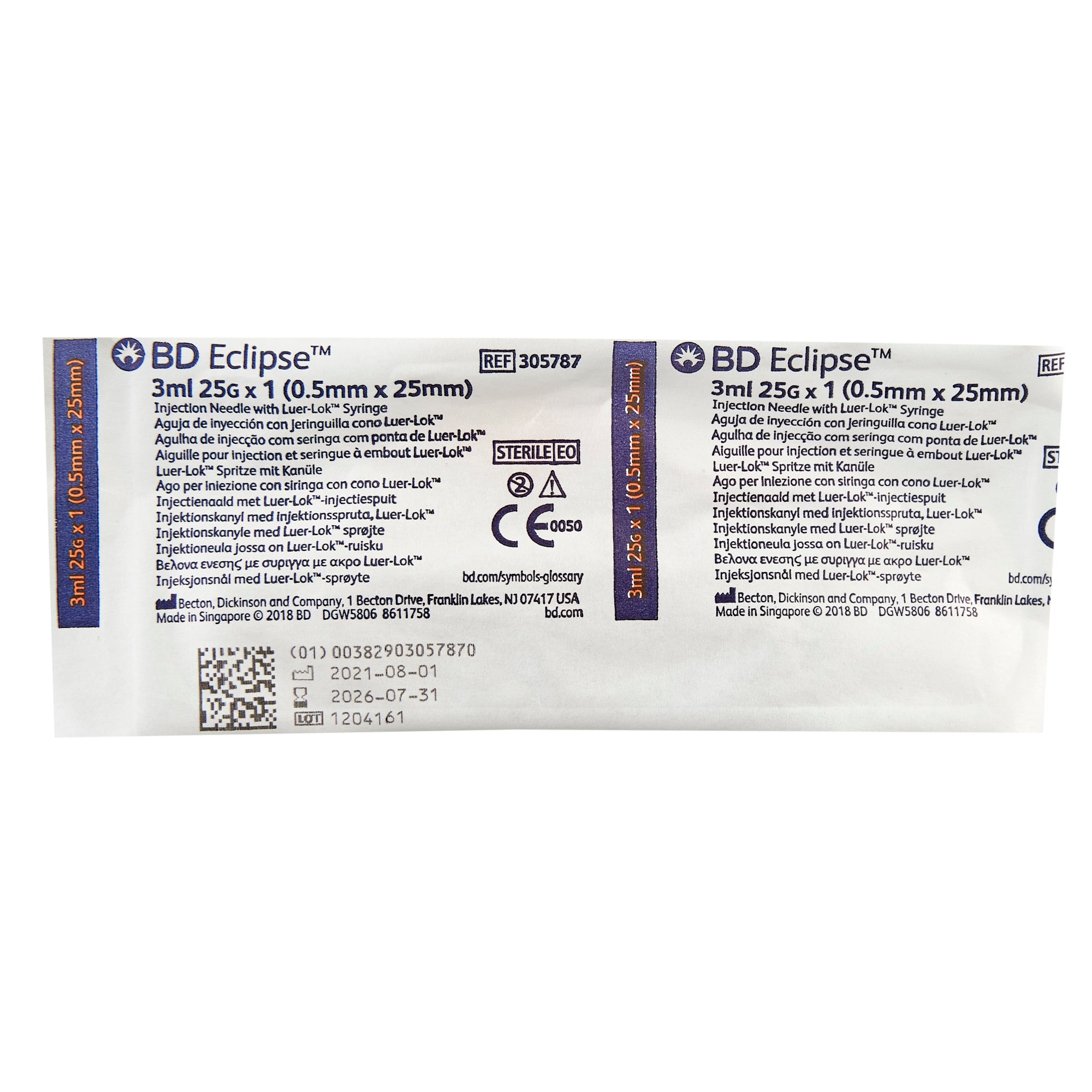 3ml BD Syringe Luer Lok with 25G x 1