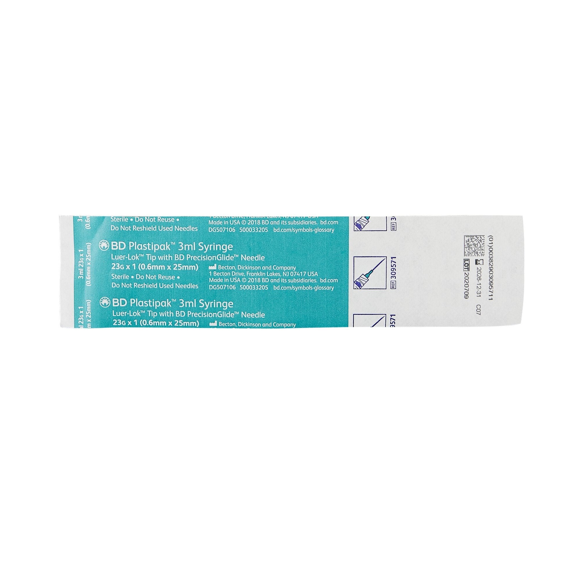 3ml BD Syringe Luer Lok with 23G x 1