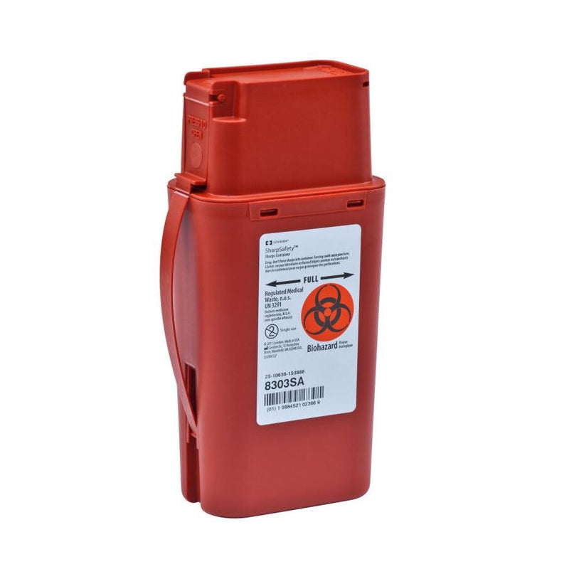 red sharps container