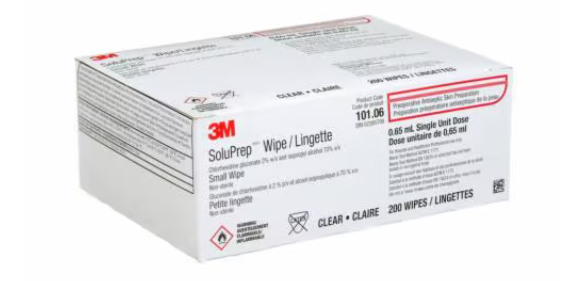 3M SoluPrep Chlorhexidine Wipe w/ Isopropyl 70% Ref 101.06