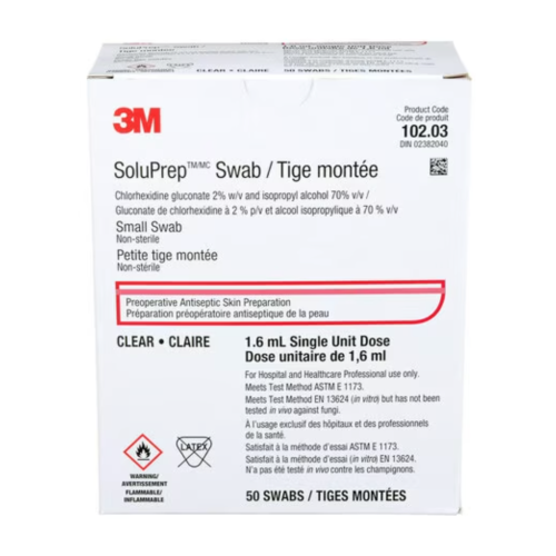 3M SoluPrep Swab 2% CHG 70% Alcohol 102.03