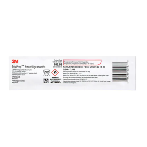 3M SoluPrep Swab 2% CHG 70% Alcohol 102.03