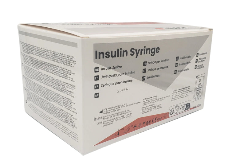 SOL-M 1ml Insulin Syringe w/Fixed Needle 27G x 1/2