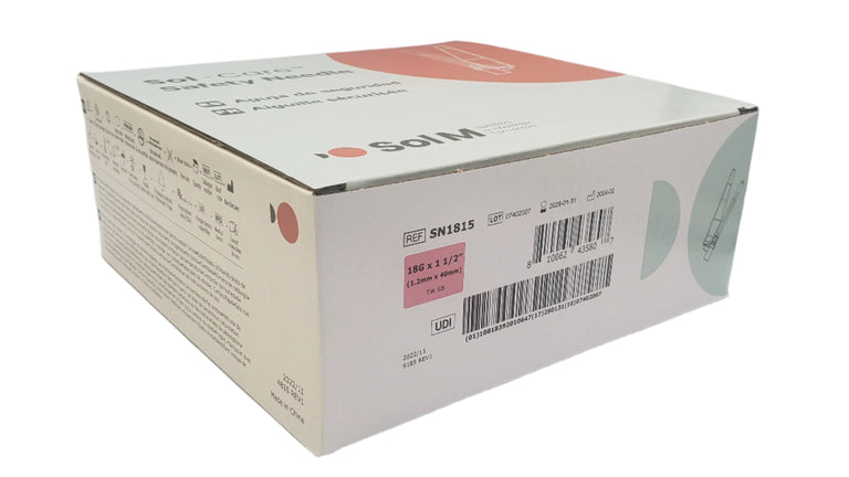 SOL-CARE Safety Needle 18G x 1 1/2