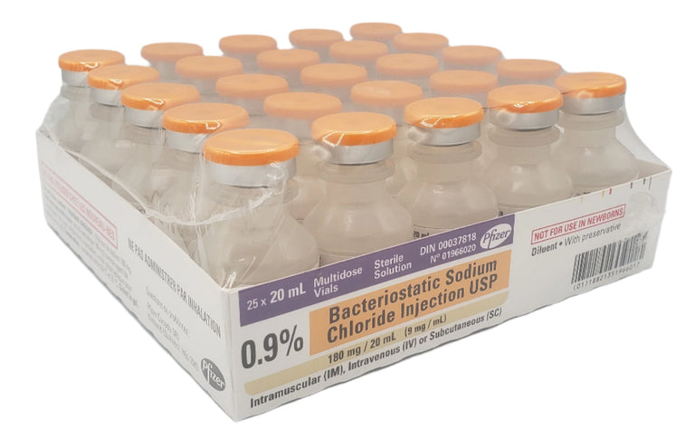 Saline 0.9% Bacteriostatic 20ml Vial- With Preservative