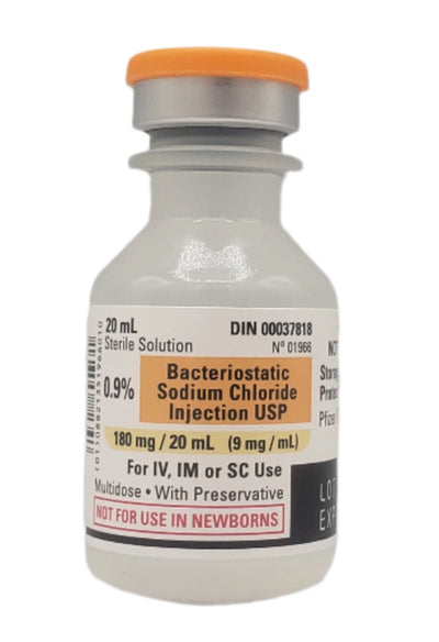 Sodium Chloride 0.9% Bacteriostatic 20ml Vial- With Preservative