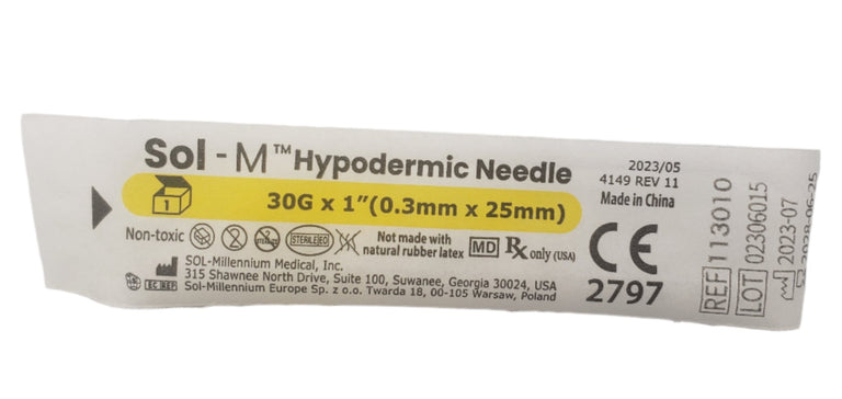 SOL-M Hypodermic Needle 30G x 1