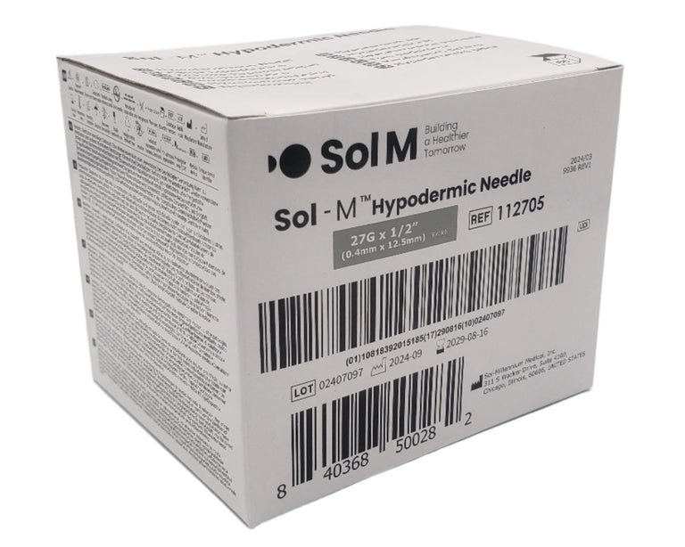 SOL-M Hypodermic Needle 27G x 1/2