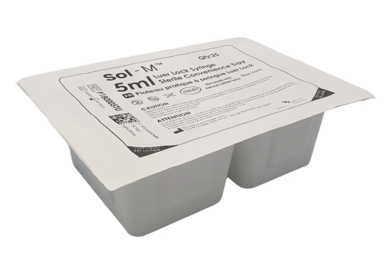 SOL-M 5ml Luer Lock Syringe Sterile Convenience Tray