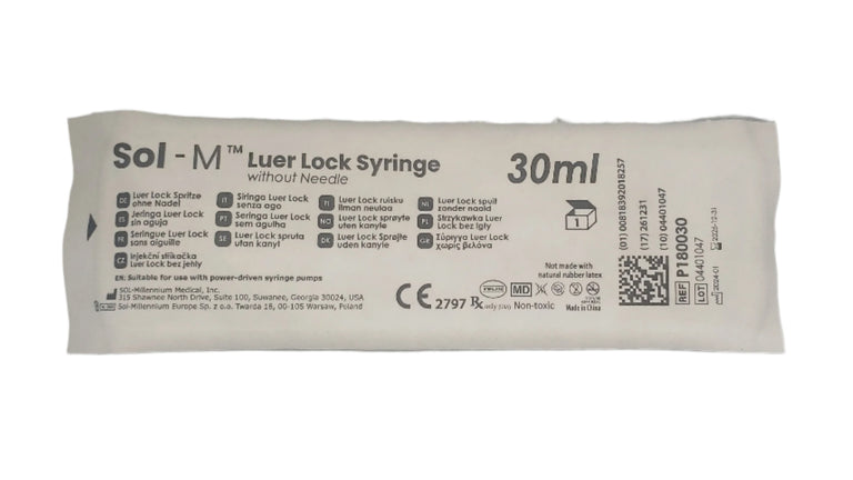 Sol-M 30ml Luer Lock Sterile Syringe