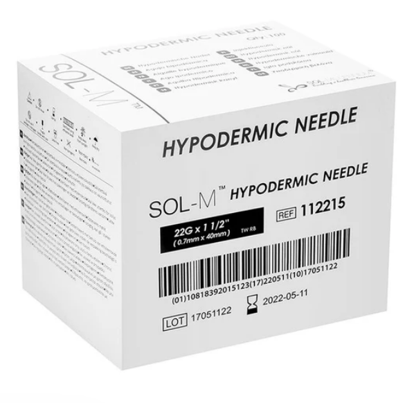 SOL-M Hypodermic Needle 22G x 1 1/2