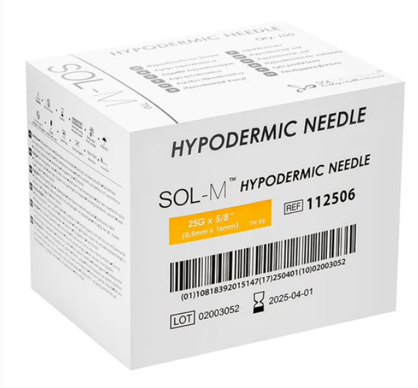 SOL-M Hypodermic Needle 25G x 5/8