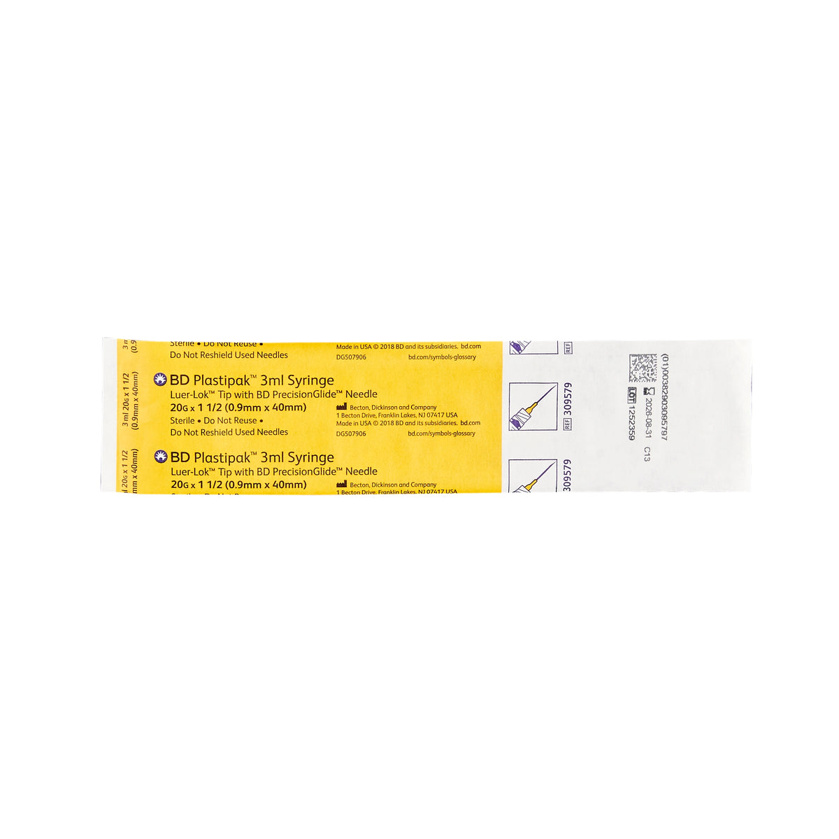 3ml BD Syringe Luer Lok with 20G x 1.5