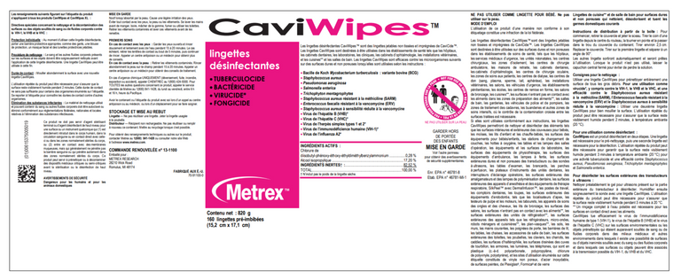 CaviWipes 160 Wipes /Tub Surface Disinfectant Regular