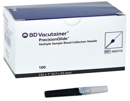 BD 360210 Vacutainer Multi-Sample Blood Collection Needle, 22G x 1