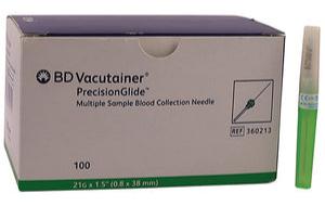 BD 360213 Vacutainer Multi-Sample Blood Collection Needle, 21G x 1.5