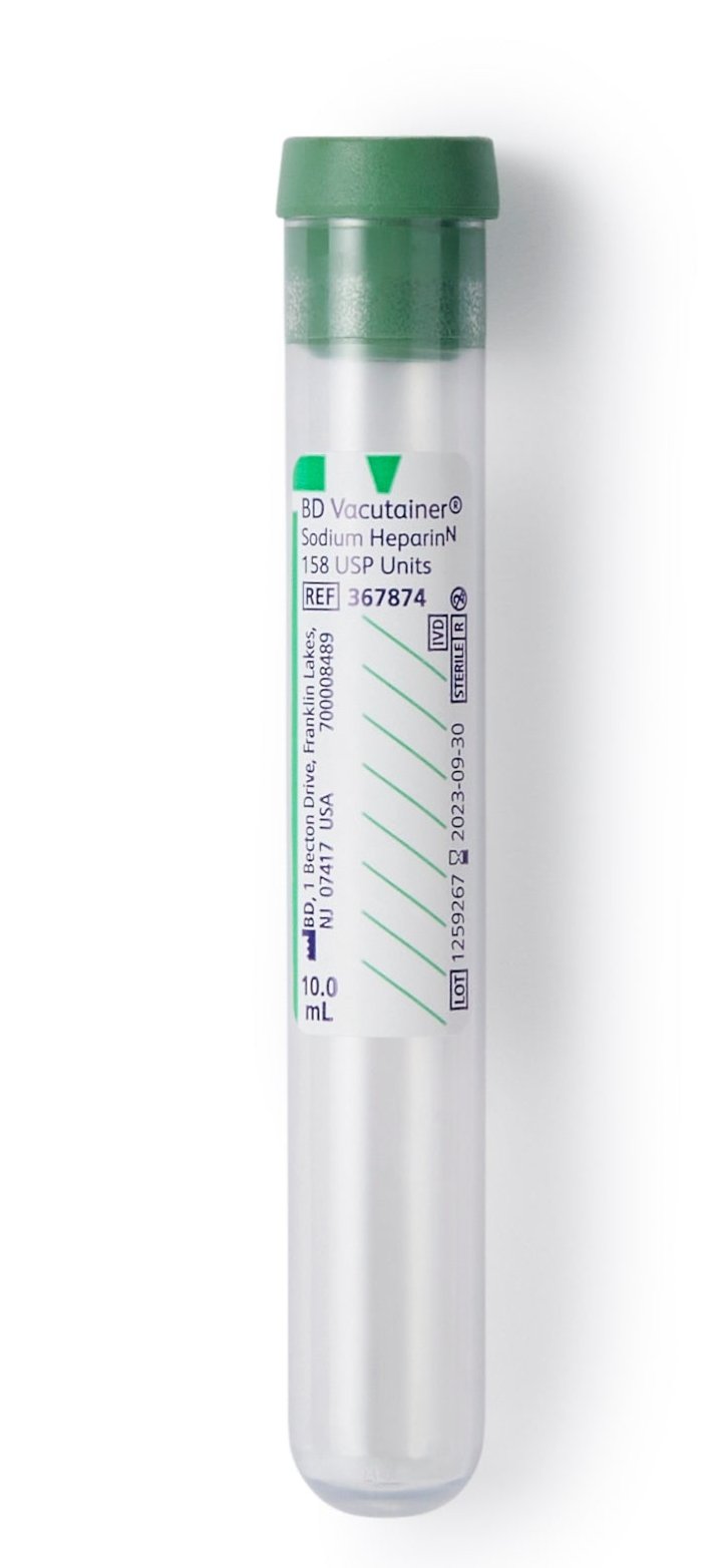 BD 367874 Vacutainer® Plus Plasma Tube, Sodium Heparin 10ml