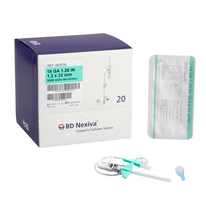 Front view of BD Nexiva Closed IV Catheter Single Port 18G × 1.25