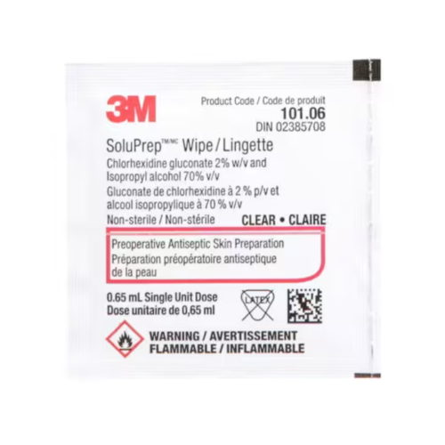 3M SoluPrep Chlorhexidine Wipe w/ Isopropyl 70% Ref 101.06
