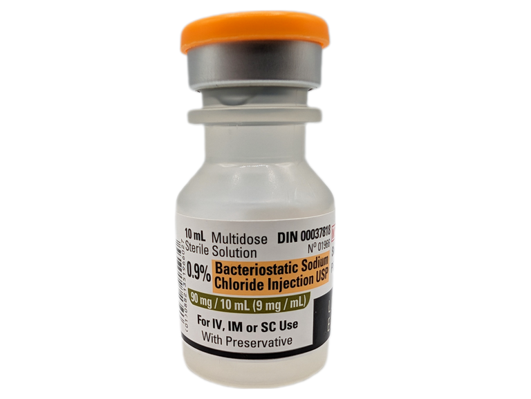 Saline 0.9% Bacteriostatic 10ml Vial- With Preservative
