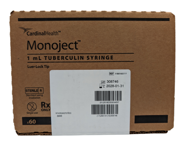 1ml Sterile Monoject Syringe Luer Lok