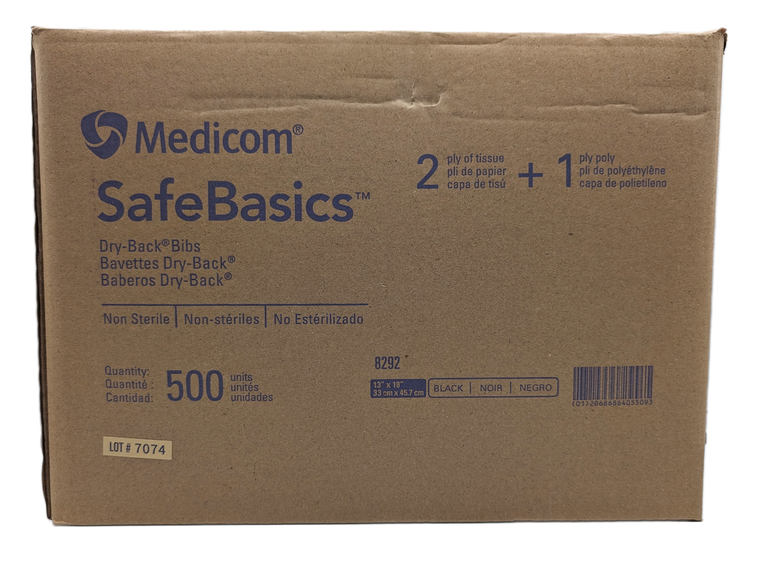 Medicom Dental Bibs Black 500/Case