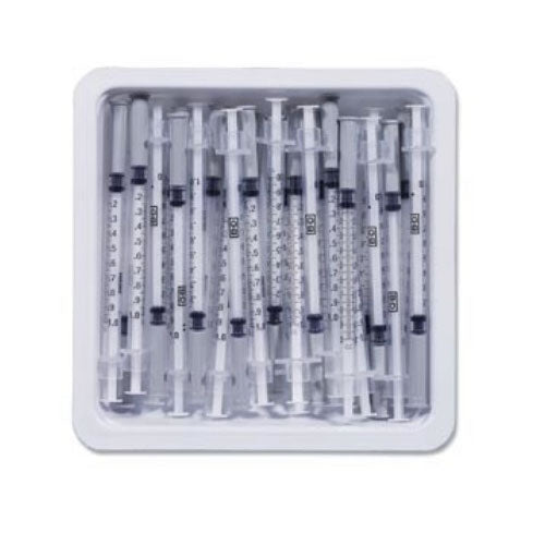 BD Allergist Tray with PrecisionGlide™ with Needle, 1ml, 27G x 1/2