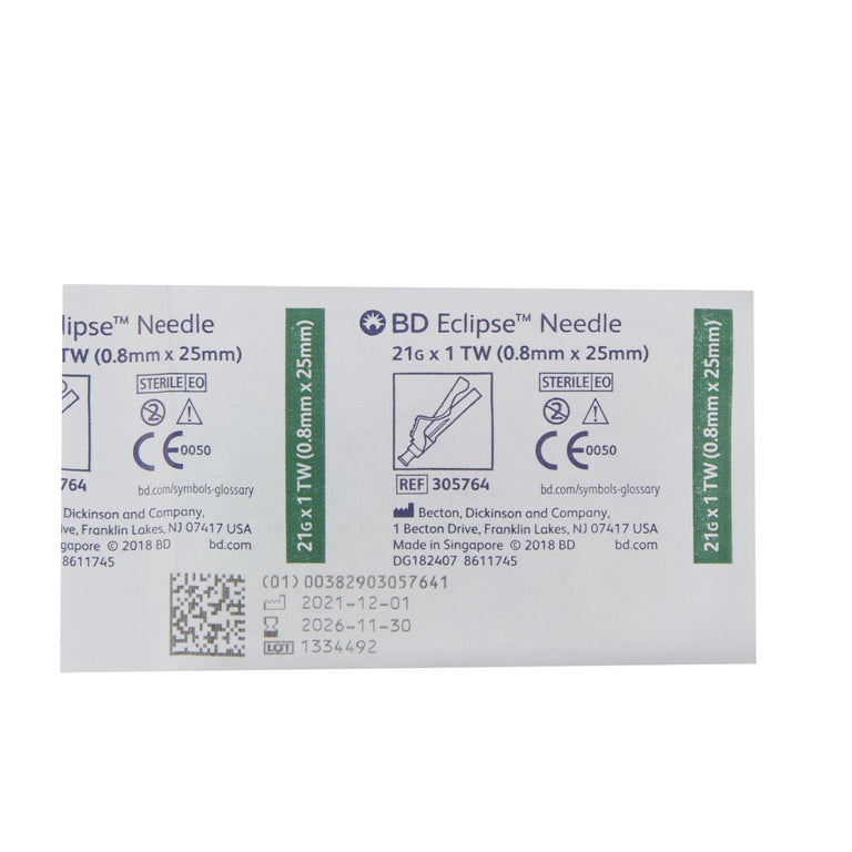 BD Eclipse™ Hypodermic Needle, 21G x 1