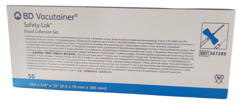 BD 367285 Safety-Lock Vacutainer Winged Blood Collection Set 25G x 0.75