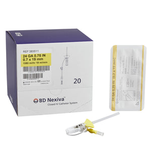 Front view of BD Nexiva Closed IV Catheter Single Port 24G × 0.75