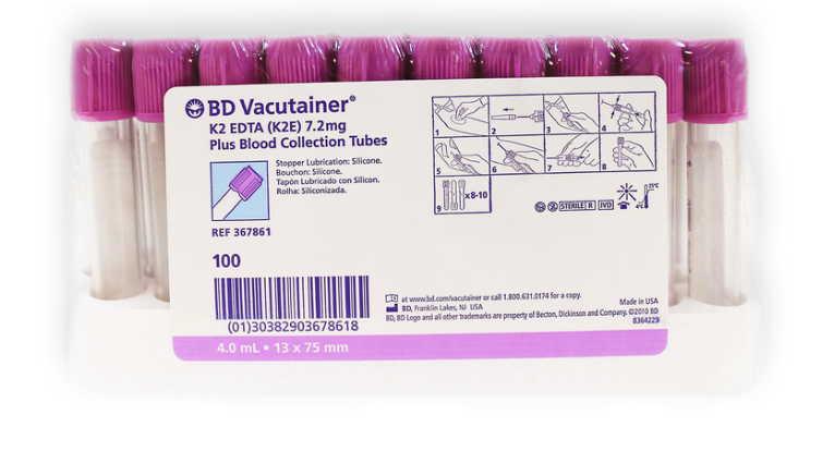 BD 367861 Vacutainer Plus EDTA 4 mL, Lavender