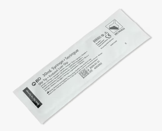 BD 302833 – 30 mL Luer Slip‑Tip Syringe (Sterile, Single‑Use) – Pack o