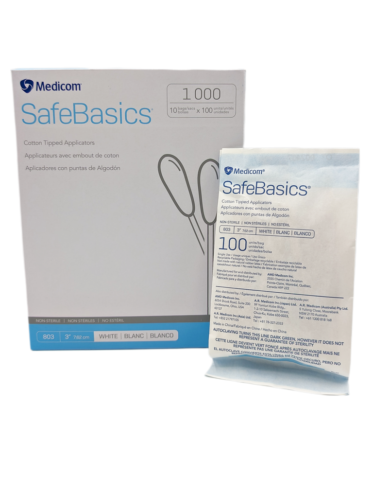 SafeBasics Cotton Tipped Applicators - Non-Sterile  - 3