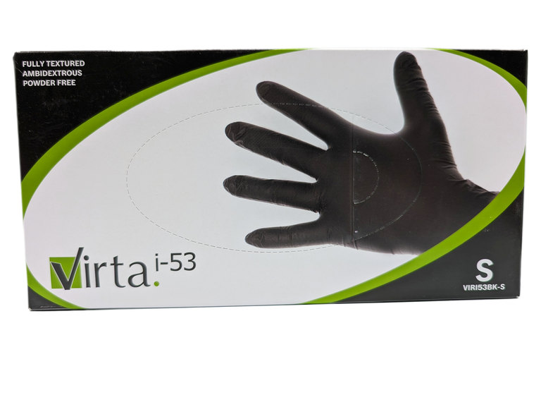 Virta Black Nitrile Exam Glove Box of 100