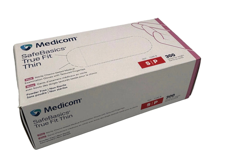 Medicom Pink Nitrile Exam Gloves Powder-Free – True Fit Thin | Box of 300