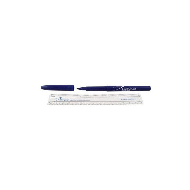 DeRoyal Skin Marker, with Ruler and Label, Standard Tip, Blue Barrel