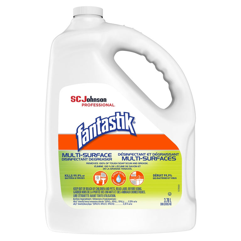 Fantastik® Multi-Surface Disinfectant Degreaser, Refill 3.78L Case of 4