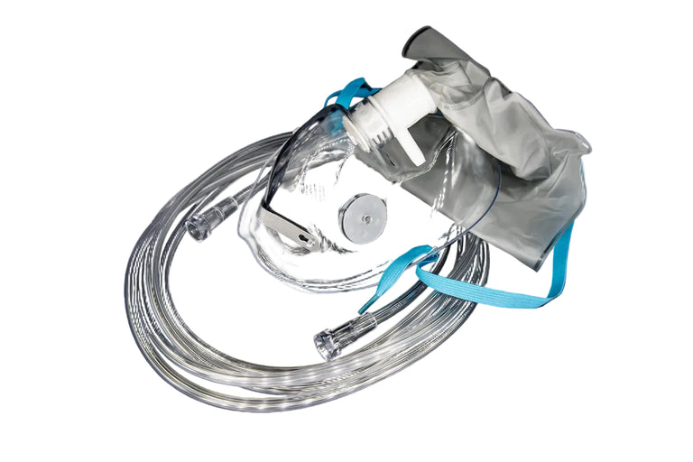Adult Total Non-Rebreathing Mask with 2 Side Valves and 7' (2.1 m) Sure Flow Tubing