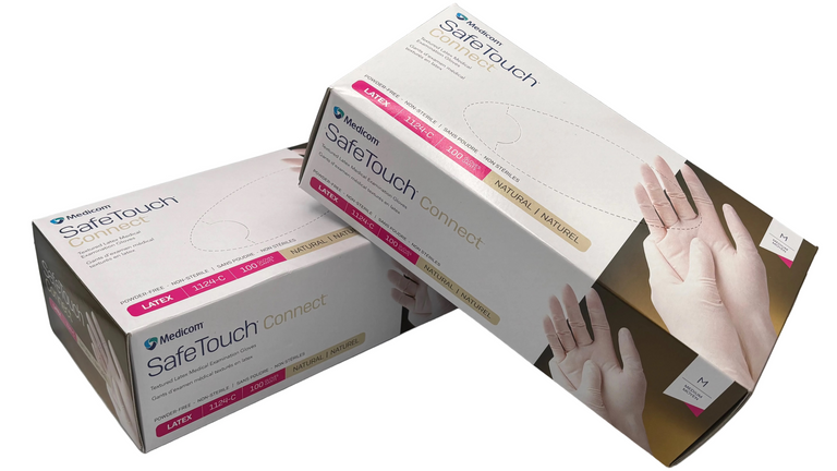 Medicom SafeTouch Connect Latex Exam Glove Box of 100