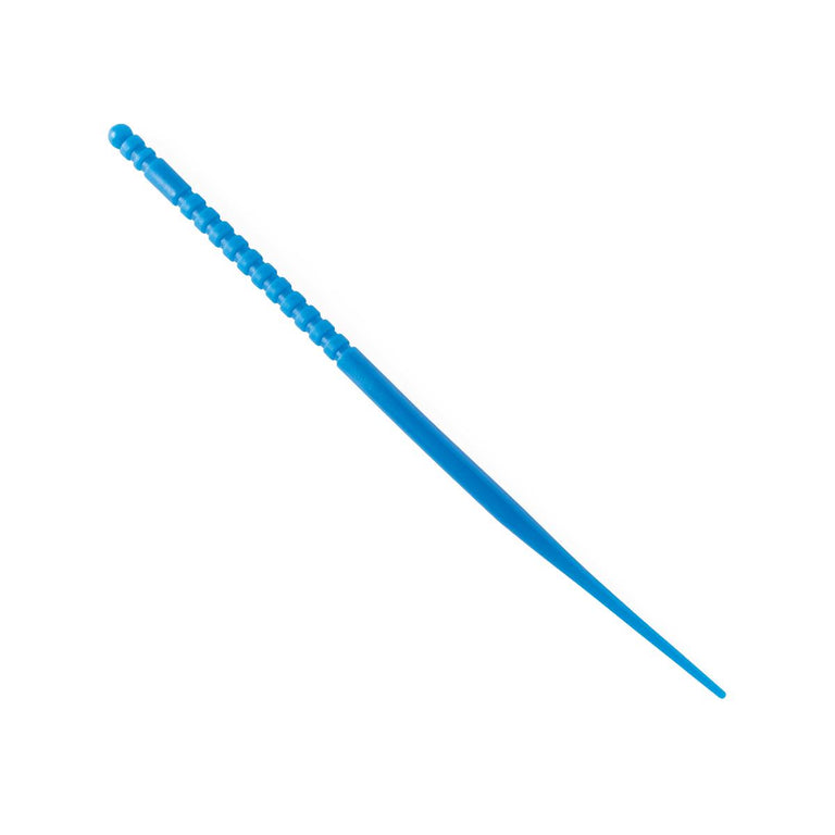 blue cervical dilator on white background