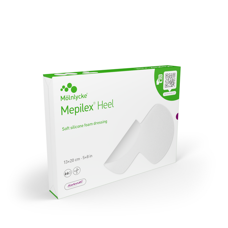 Mépilex Heel packaging with Mépilex branding on a white background