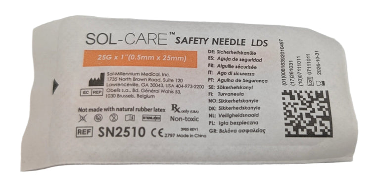 SOL-CARE Safety Needle 25G x 1