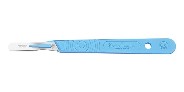 Swann-Morton 10R Disposable Scalpel 6690 | Guarded Handle | Sterile | Box of 10