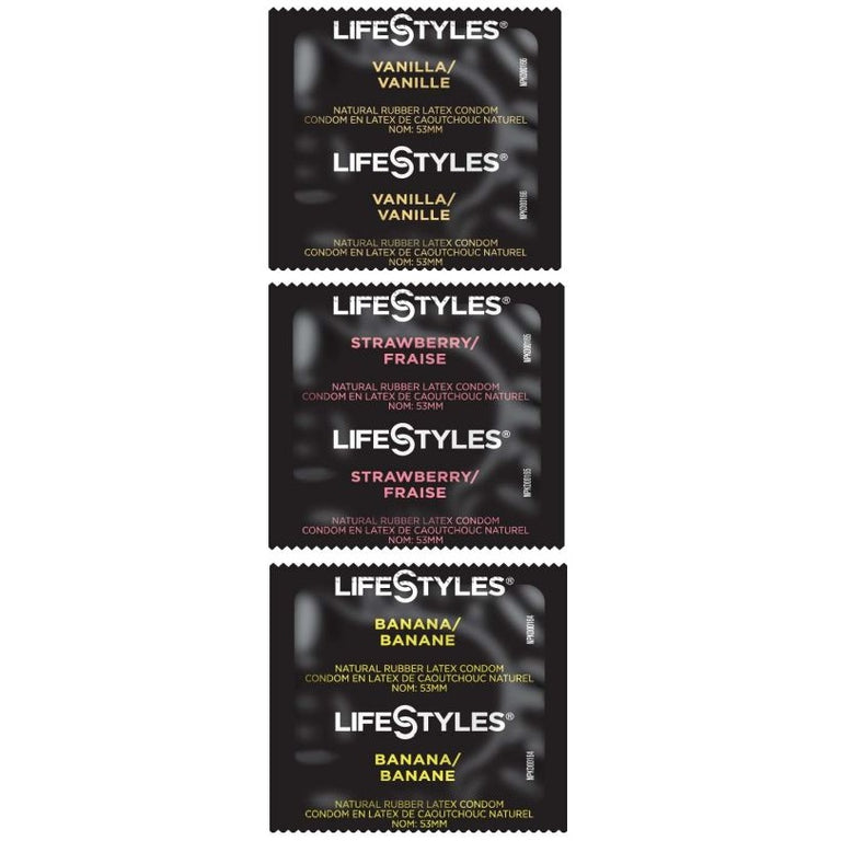 Lifestyles Latex Lubricated Condoms Assorted Flavours - Box of 144