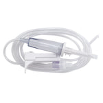 B. Braun V1402 Basic IV Administration Set individual view: 79" tubing, 15 drop/mL drip chamber, roller clamp, universal spike, Spin-Lock Luer connector, no ports