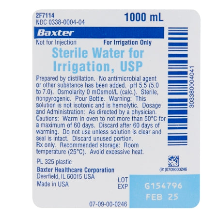 Baxter Sterile Water for Irrigation 1000ml