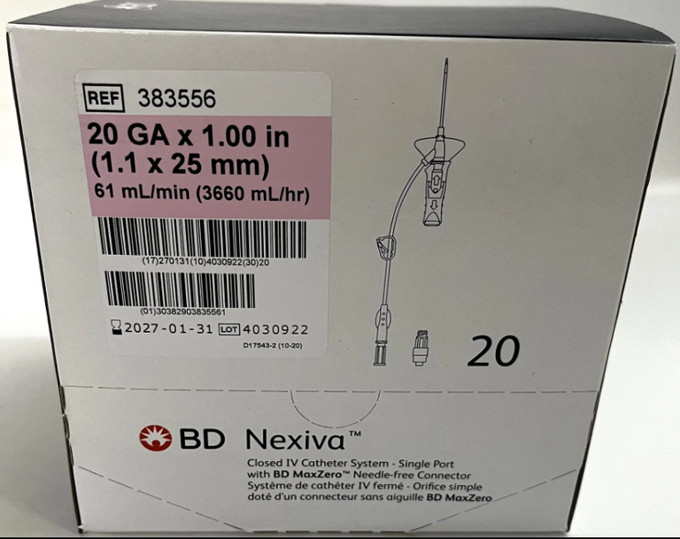 Maxzero BD 383556 Nexiva MaxZero Closed IV Catheter System Single Port 20G x 1