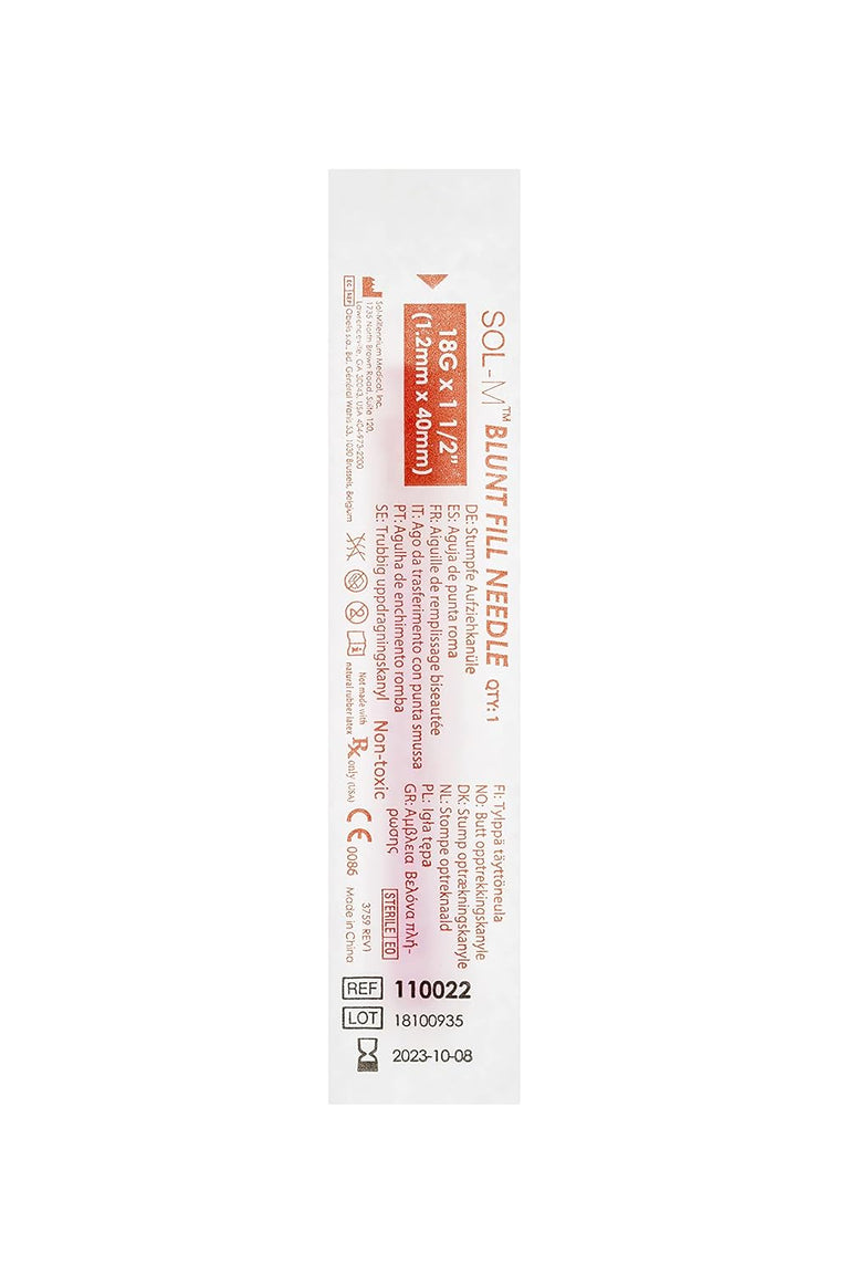 SOL-M Blunt Fill Needle 18G*1 1/2