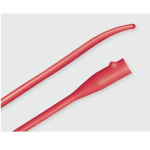 Bard Red Rubber Intermittent Catheters with Coudé Tip, One Drainage Eye – Box of 12